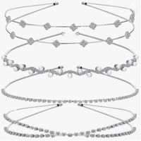 Bridal Geometric Metal Plating Artificial Pearls Rhinestones Hair Band sku image 5