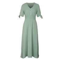 Women's Regular Dress Elegant V Neck Short Sleeve Solid Color Midi Dress Daily Tea Party main image 4