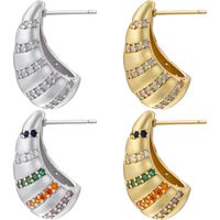 1 Pair Elegant Luxurious Shiny Water Droplets Plating Inlay Copper Zircon 18k Gold Plated Ear Studs main image 1