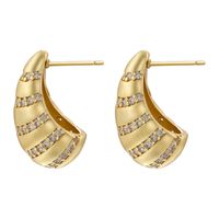 1 Pair Elegant Luxurious Shiny Water Droplets Plating Inlay Copper Zircon 18k Gold Plated Ear Studs main image 6