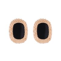 1 Pair Elegant Retro Oval Rectangle Plating Inlay Alloy Shell Gold Plated Ear Studs main image 5