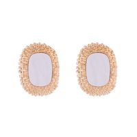 1 Pair Elegant Retro Oval Rectangle Plating Inlay Alloy Shell Gold Plated Ear Studs main image 6