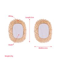 1 Pair Elegant Retro Oval Rectangle Plating Inlay Alloy Shell Gold Plated Ear Studs main image 2