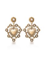 1 Pair Vintage Style Commute Heart Shape Flower Plating Inlay Alloy Artificial Pearls 14k Gold Plated Drop Earrings main image 1