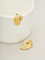 1 Pair Simple Style Leaf Plating Alloy 14k Gold Plated Ear Studs main image 5
