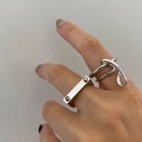 Wholesale Simple Style Solid Color Copper Plating Silver Plated Rings main image 3