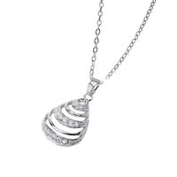 Elegant Solid Color Copper Plating Hollow Out White Gold Plated Pendant Necklace main image 3