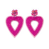 1 Pair Sweet Heart Shape Handmade Stainless Steel Cloth Glass Drop Earrings sku image 2