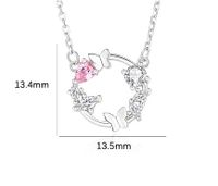Casual Vintage Style Simple Style Wreath Butterfly Sterling Silver Inlay Zircon Pendant Necklace main image 2
