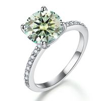 Casual Glam Solid Color Sterling Silver Gra Inlay Moissanite Rings sku image 2