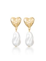 1 Pair Lady French Style Heart Shape Plating Hollow Out Alloy 14k Gold Plated Drop Earrings main image 7