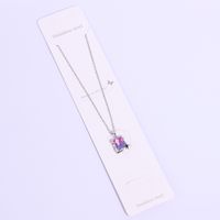Ig Style Simple Style Streetwear Star Rectangle Stainless Steel Copper Plating Inlay Zircon White Gold Plated Pendant Necklace main image 5