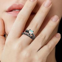 Luxurious Queen Cool Style Heart Shape Copper Plating Inlay Artificial Gemstones Zircon Gold Plated Open Rings main image 4