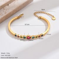 Sweet Classic Style Heart Shape 304 Stainless Steel 14K Gold Plated Zircon Bangle In Bulk main image 2