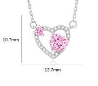 Simple Style Classic Style Heart Shape Sterling Silver Inlay Zircon Pendant Necklace main image 2