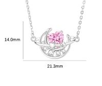 Simple Style Moon Sterling Silver Inlay Zircon Pendant Necklace main image 2