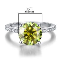 Casual Glam Solid Color Sterling Silver Gra Inlay Moissanite Rings main image 2
