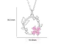 Simple Style Classic Style Flower Wreath Butterfly Sterling Silver Inlay Zircon Pendant Necklace main image 2