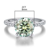 Casual Glam Solid Color Sterling Silver Gra Inlay Moissanite Rings main image 2