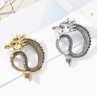 Chinoiserie Dragon Alloy Inlay Artificial Pearls Unisex Brooches main image 5