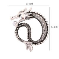 Chinoiserie Dragon Alloy Inlay Artificial Pearls Unisex Brooches main image 2