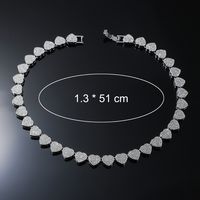 Hip-hop Shiny Heart Shape Alloy Inlay Rhinestones Unisex Bracelets Necklace main image 2