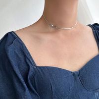 Stainless Steel 18K Gold Plated Simple Style Classic Style Plating Bow Knot Necklace sku image 1