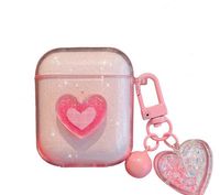 Cute Heart Shape Bluetooth Earbuds Case sku image 1