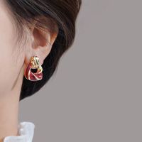 1 Pair Classical Simple Style Geometric Plating Alloy Gold Plated Ear Studs main image 1