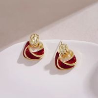 1 Pair Classical Simple Style Geometric Plating Alloy Gold Plated Ear Studs main image 4