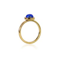 304 Stainless Steel 18K Gold Plated Simple Style Plating Inlay Round Natural Stone Agate Rings sku image 7