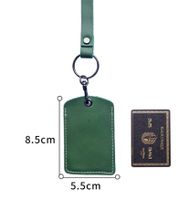 Unisex Solid Color Leather Open Card Holders sku image 29
