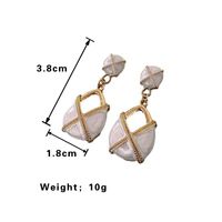 1 Pair Simple Style Artistic Square Epoxy Plating Alloy Gold Plated Drop Earrings main image 2