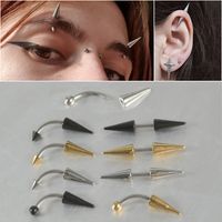 Casual Exaggerated Simple Style Solid Color Stainless Steel Eyebrow Nails Ear Studs In Bulk main image 1