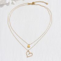 304 Stainless Steel 14K Gold Plated Modern Style Classic Style Plating Hollow Out Inlay Cross Letter Heart Shape Zircon Necklace main image 9