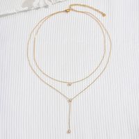 304 Stainless Steel 14K Gold Plated Modern Style Classic Style Plating Hollow Out Inlay Cross Letter Heart Shape Zircon Necklace main image 7