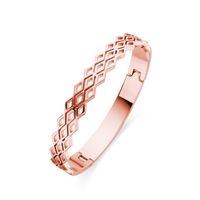 Simple Style Classic Style Solid Color Rhombus Stainless Steel Plating Hollow Out Gold Plated Bangle sku image 3