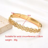 Simple Style Classic Style Solid Color Rhombus Stainless Steel Plating Hollow Out Gold Plated Bangle main image 2