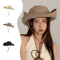 Women's Casual Simple Style Solid Color Wide Eaves Bucket Hat main image 5