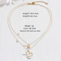 304 Stainless Steel 14K Gold Plated Modern Style Classic Style Plating Hollow Out Inlay Cross Letter Heart Shape Zircon Necklace sku image 3