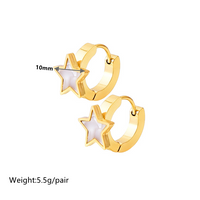 Stainless Steel 18K Gold Plated Casual Simple Style Pearl Inlay Star Moon Shell Bracelets Earrings Necklace main image 3