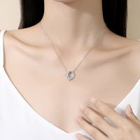 Elegant Simple Style Butterfly Sterling Silver Plating Inlay Zircon Pendant Necklace main image 3