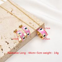 Hip-hop Simple Style Devil's Eye Titanium Steel Epoxy Plating Gold Plated Jewelry Set main image 2