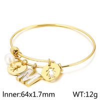 Style Simple Humain Lettre Acier Au Titane Plaqué Or 18K Coquille Bracelet En Masse sku image 39