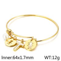 Style Simple Humain Lettre Acier Au Titane Plaqué Or 18K Coquille Bracelet En Masse sku image 46