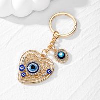 Casual Vintage Style Simple Style Devil's Eye Heart Shape Alloy Inlay Rhinestones Bag Pendant Keychain sku image 3