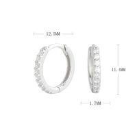 1 Pair Simple Style Solid Color Inlay Sterling Silver Gem Earrings sku image 7