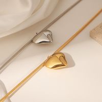 Lässig Elegant Einfacher Stil Herzform Titan Stahl Überzug 18 Karat Vergoldet Halskette Mit Anhänger main image 9
