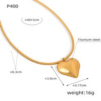 Lässig Elegant Einfacher Stil Herzform Titan Stahl Überzug 18 Karat Vergoldet Halskette Mit Anhänger main image 2