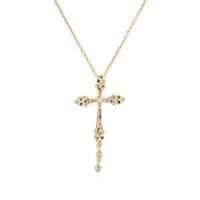 Ig-stil Einfacher Stil Kreuzen Kupfer Überzug Inlay Zirkon Vergoldet Halskette Mit Anhänger main image 6